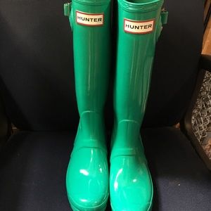 Hunter mint rainboots